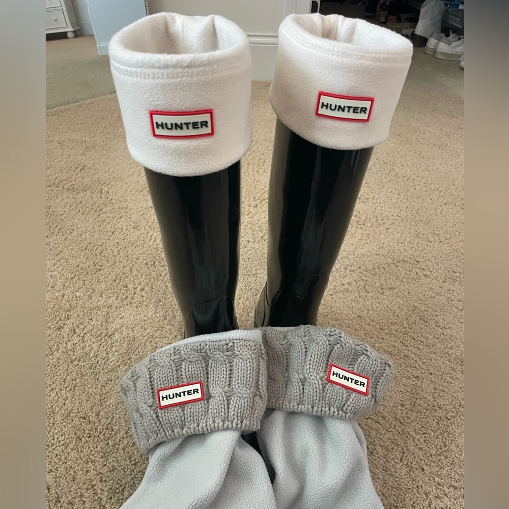 Hunter SOCKS w/o boots grey and light pink